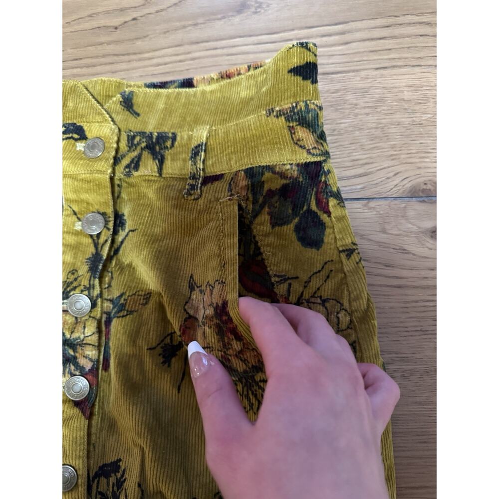 Anthropologie Pilcro Women’s Corduroy Mini Skirt Floral Size 2 Cottagecore City - Picture 8 of 14